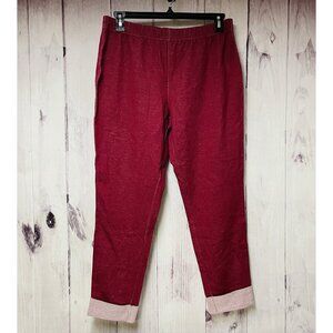 City Hearts Womens Size 1X Red Casual Comfort Cuffed Ankle Sweatpants